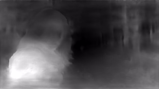 DPT DINOv2-Small KITTI depth map of Horror forest