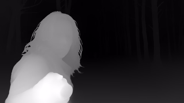 Video Depth Anything Large depth map of Horror forest
