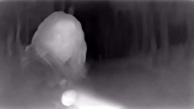 ZoeDepth NYU+KITTI depth map of Horror forest