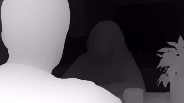 Depth Anything V2 Base depth map of Kitchen dialogue