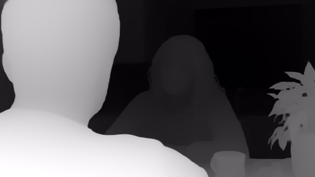 Depth Anything V2 Base depth map of Kitchen dialogue