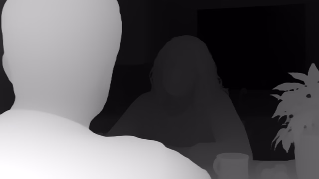 Depth Anything V2 Large depth map of Kitchen dialogue