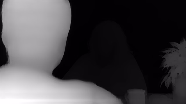 Depth Anything V2 Metric Indoor Small depth map of Kitchen dialogue