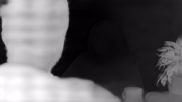 Depth Anything V2 Metric Outdoor Base depth map of Kitchen dialogue