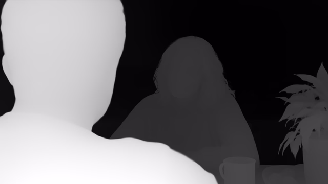 Depth Pro depth map of Kitchen dialogue