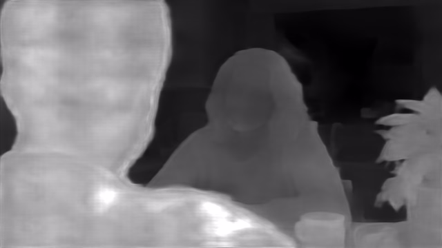 DPT DINOv2-Giant NYU depth map of Kitchen dialogue