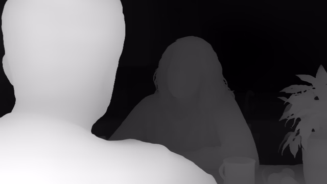 Video Depth Anything Large depth map of Kitchen dialogue