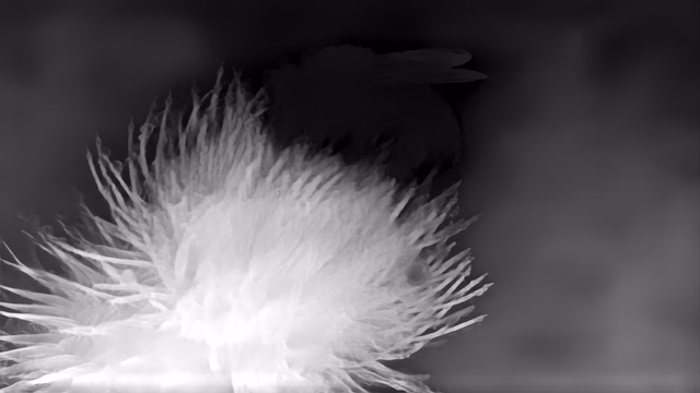 Depth Anything V2 Metric Indoor Small depth map of Macro, bee