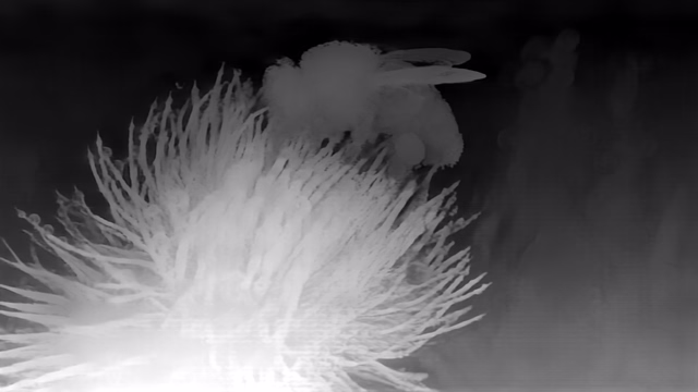 Depth Anything V2 Metric Outdoor Large depth map of Macro, bee