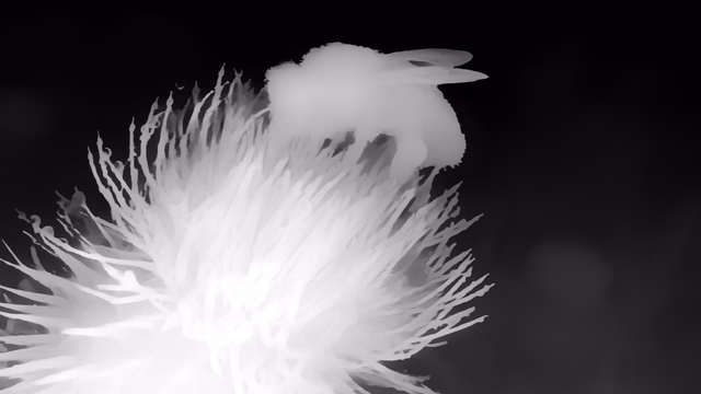 Video Depth Anything Small depth map of Macro, bee