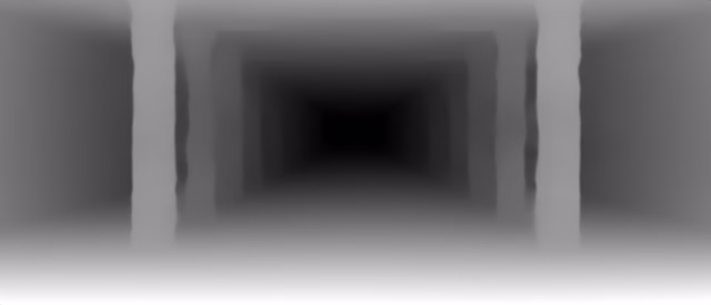 Depth Anything V1 Small depth map of Metro corridor