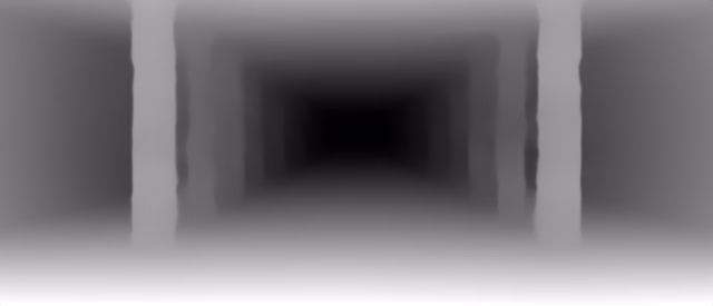 Depth Anything V1 Small depth map of Metro corridor
