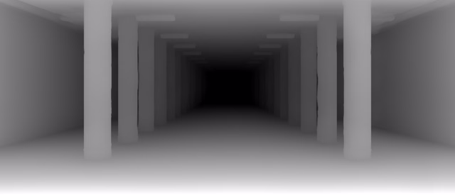 Distill Any Depth Large depth map of Metro corridor