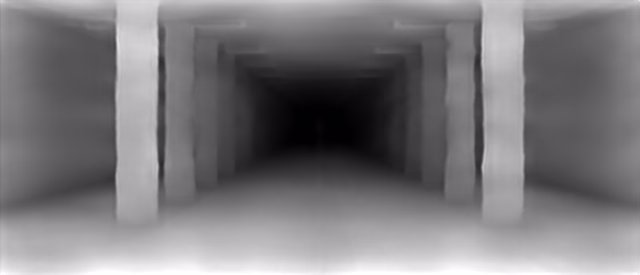 DPT DINOv2-Giant NYU depth map of Metro corridor