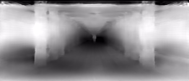 GLPN KITTI depth map of Metro corridor