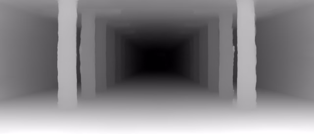 VGGT 1B depth map of Metro corridor
