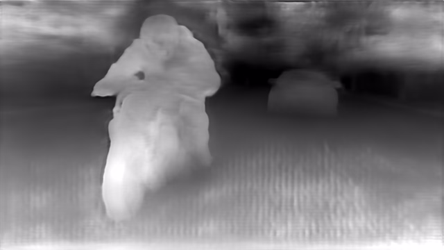 DPT DINOv2-Small KITTI depth map of Motorcycle chase