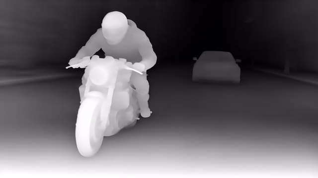 Iris depth map of Motorcycle chase