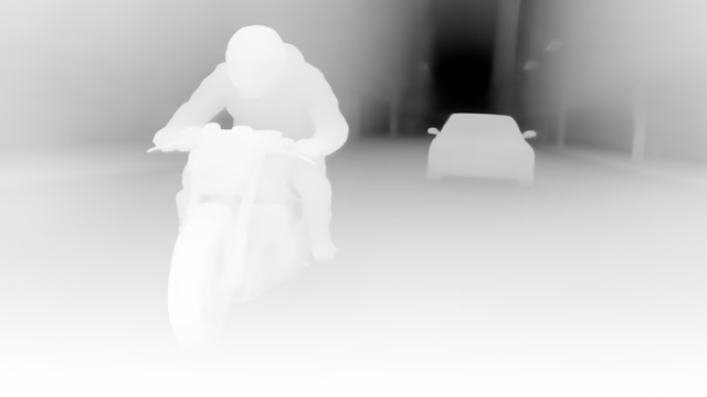 Marigold Depth E2E-FT depth map of Motorcycle chase