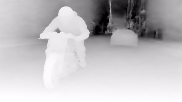Marigold Depth LCM v1.0 depth map of Motorcycle chase