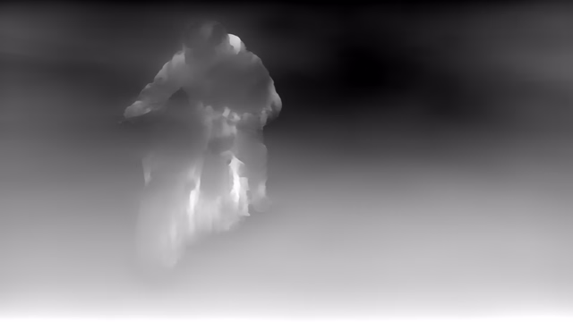 MiDaS 3.1 DPT BEiT-Large 384 depth map of Motorcycle chase