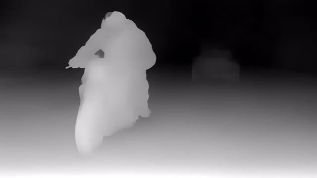 MiDaS 3.0 DPT-Large 384 depth map of Motorcycle chase