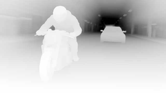 Stable Diffusion E2E-FT Depth depth map of Motorcycle chase
