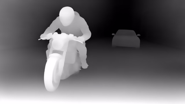 Lotus-D depth map of Motorcycle chase