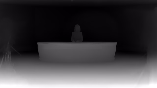 Depth Anything V2 Metric Indoor Large depth map of News studio