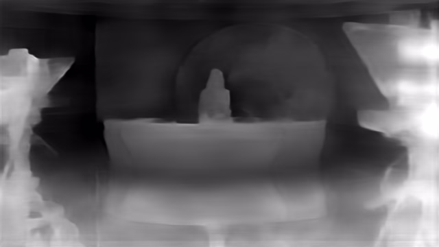 DPT DINOv2-Small NYU depth map of News studio