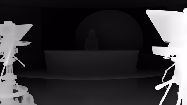 Lotus-D v2.0 Disparity depth map of News studio