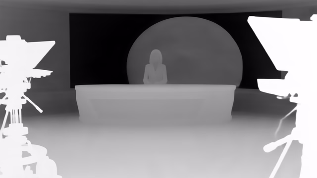 Marigold Depth E2E-FT depth map of News studio