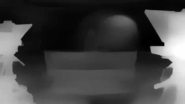 MiDaS 3.0 DPT-Large 384 depth map of News studio