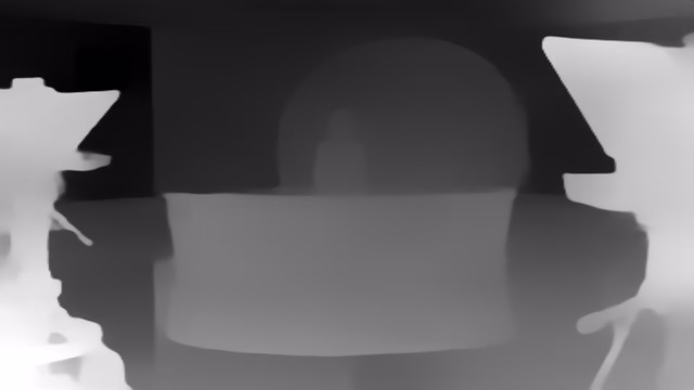MiDaS DPT-Hybrid depth map of News studio
