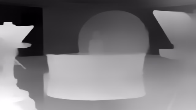 MiDaS DPT-Hybrid depth map of News studio