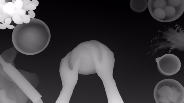 Depth Anything V2 Base depth map of Overhead cooking