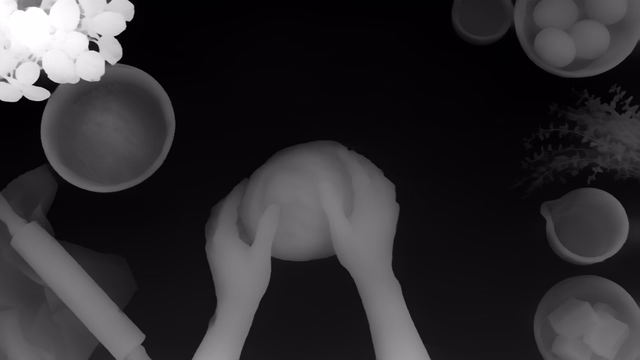 Distill Any Depth Small depth map of Overhead cooking