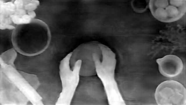 DPT DINOv2-Large NYU depth map of Overhead cooking