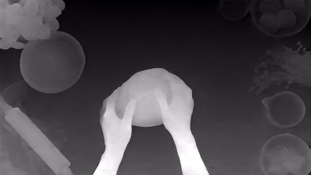 Metric3D v2 ViT-Small depth map of Overhead cooking