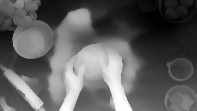 MiDaS 3.1 DPT BEiT-Large 512 depth map of Overhead cooking