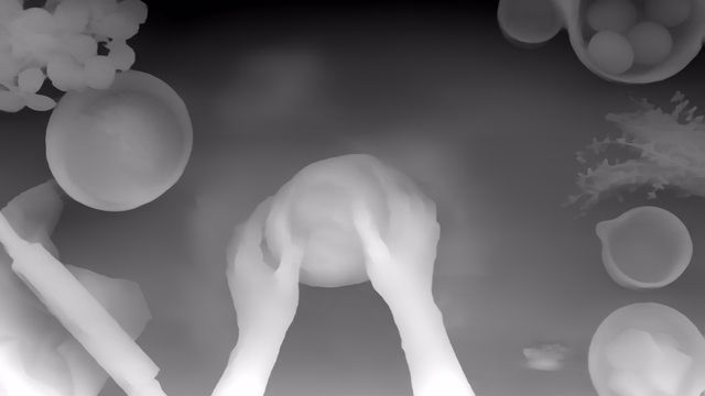 MiDaS 3.0 DPT-Large 384 depth map of Overhead cooking