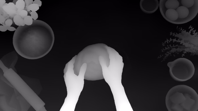 Video Depth Anything Large depth map of Overhead cooking