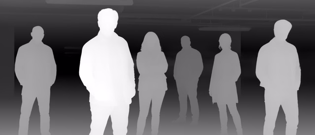 Depth Pro depth map of Parking garage lineup