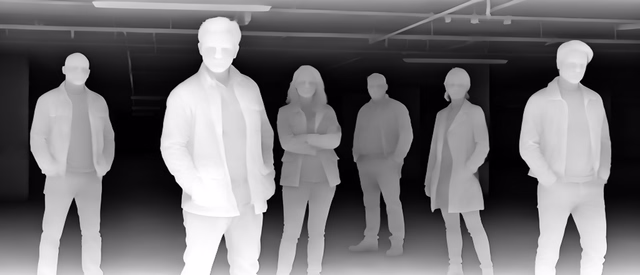 Iris depth map of Parking garage lineup