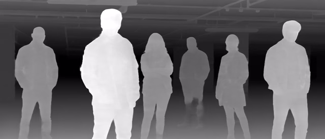 Metric3D v2 ViT-giant2 depth map of Parking garage lineup