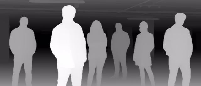 MoGe ViT-L depth map of Parking garage lineup
