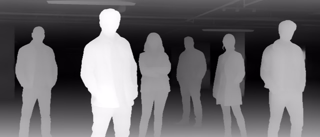 Video Depth Anything Large depth map of Parking garage lineup