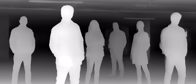 Video Depth Anything Small depth map of Parking garage lineup