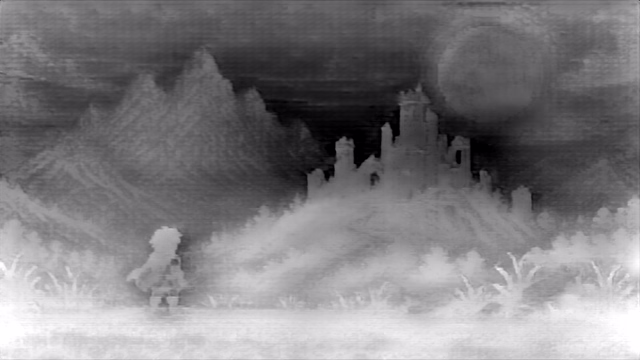 Depth Anything V2 Metric Outdoor Small depth map of Pixel art castle