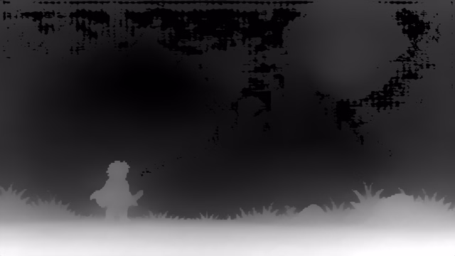Depth Anything 3 Metric Large depth map of Pixel art castle